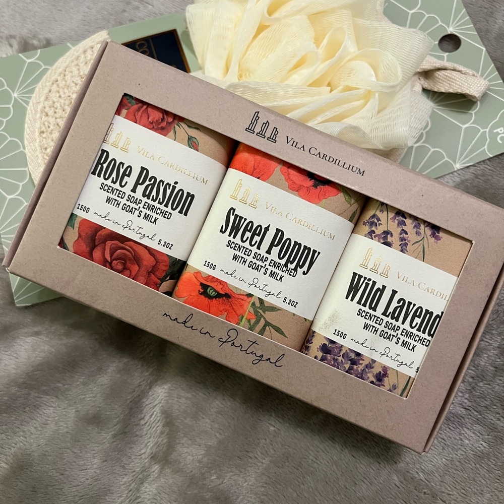 Scented Goat Milk Soap Trio Set - Rose Passion, Sweet Poppy, Wild Lavender